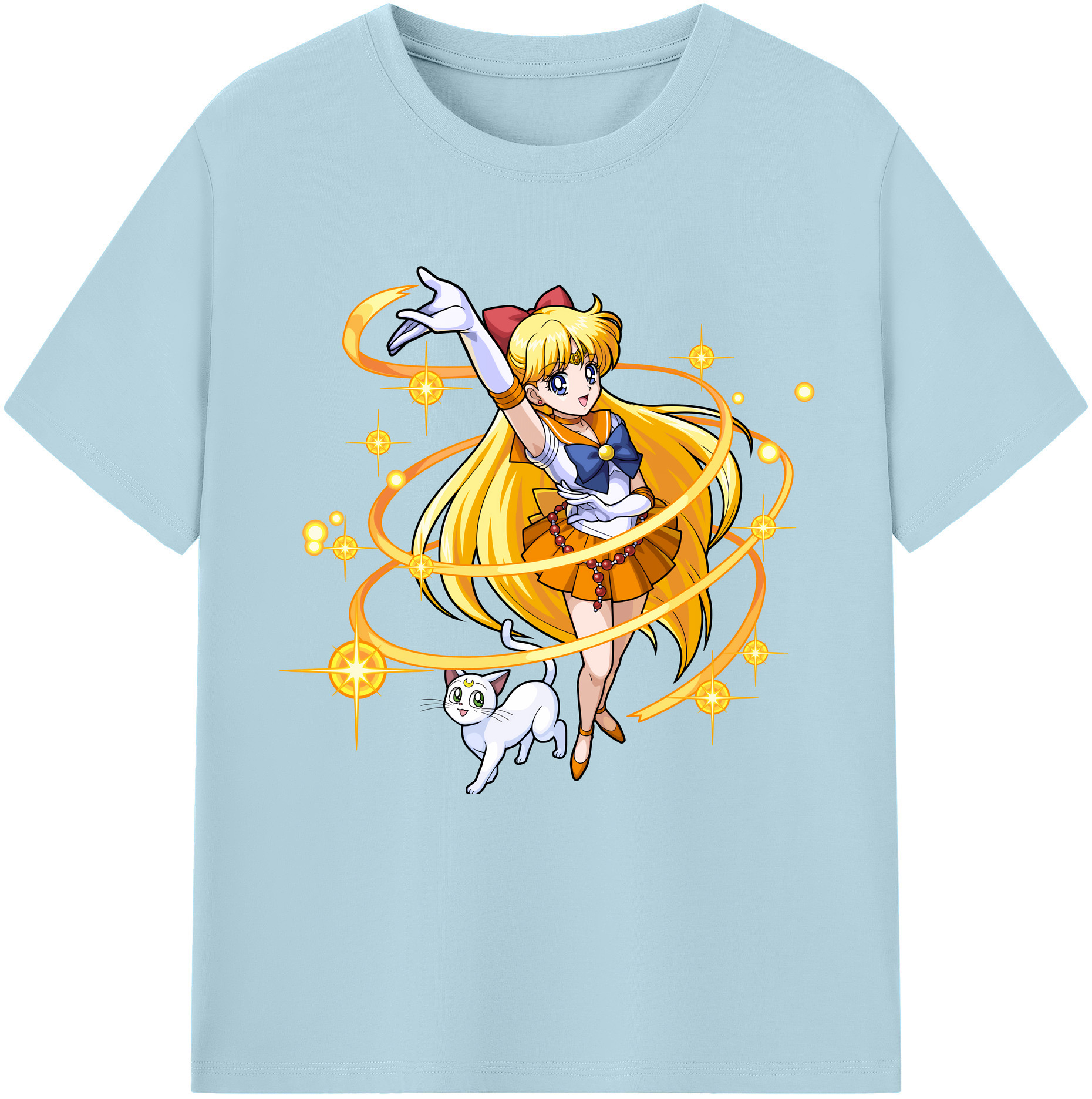 （画像用） 美少女戦士セーラームーン 愛野 美奈子 あいの みなこ Sailor Moon Aino Minako 綿100％半袖Tシャツ（フロントプリント）